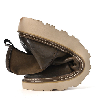 Μάρτιν μποτίνια για άνδρες – Δέρμα βοδινού πρώτης στρώσης, σόλα από καουτσούκ, πλαϊνό φερμουάρ, στρογγυλή μύτη, μεσαίο ύψος τακουνιού 3–5 εκ