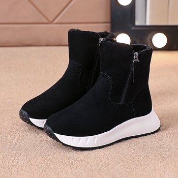 Sieviešu sniega zābaki - augsts augšējais, nubukā āda, gumijas zole, mākslīgā kažokāde iekšējā odere, rāvējslēdzējs (augsts augšējais • nubukā āda • gumijas zole • mākslīgā kažokāde • rāvējslēdzējs)