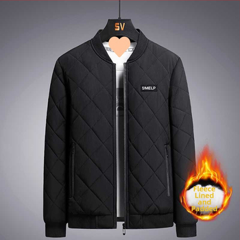 Vyrinė striukė su stovimu apykakle, siauras kirpimas, fleece pamušalas, žiemai, vieno mygtuko užsegimas