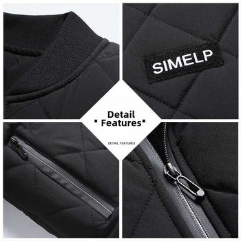 Vyrinė striukė su stovimu apykakle, siauras kirpimas, fleece pamušalas, žiemai, vieno mygtuko užsegimas