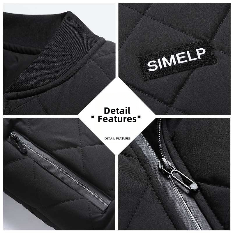 Pánska bunda so stojatým golierom, úzky strih, fleece podšívka, na zimu, s jedným gombíkom