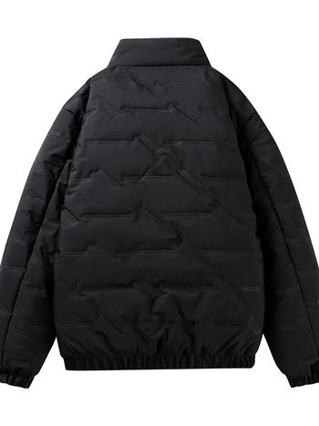 Ανδρικό βαμβακερό παλτό με επένδυση φλίς, στάσιμος γιακάς, φερμουάρ μπροστά, χαλαρή γραμμή, παχύτερο για τον χειμώνα