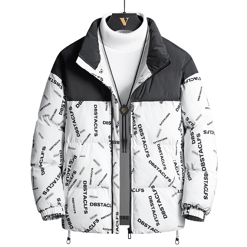 Ανδρικό βαμβακερό μπουφάν με επένδυση, φερμουάρ, κολάρo-στάση, χωρίς κουκούλα, Vinylon ύφασμα