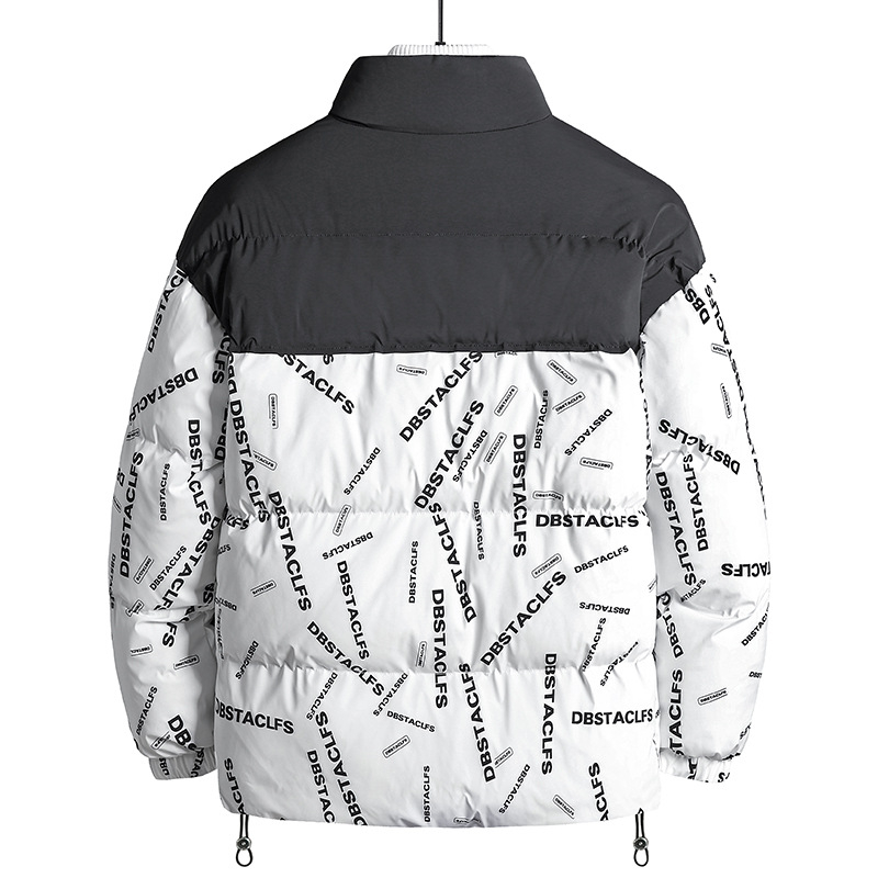 Ανδρικό βαμβακερό μπουφάν με επένδυση, φερμουάρ, κολάρo-στάση, χωρίς κουκούλα, Vinylon ύφασμα