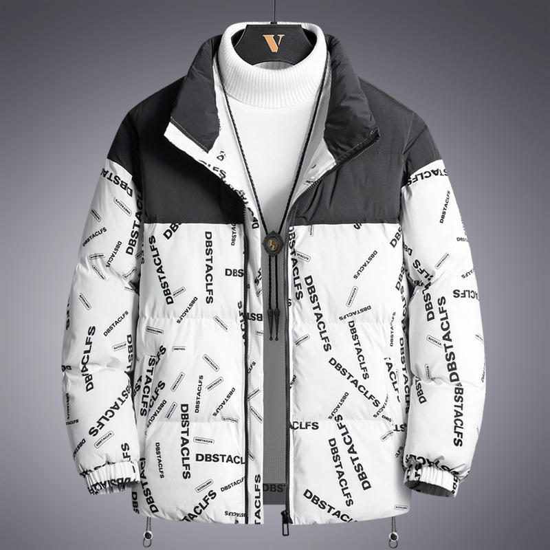 Vyrinė medvilnė užpildyta striukė su užtrauktuku, stovinti apykaklė, be gobtuvo, Vinylon audinys