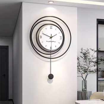 Μοντέρνο μεταλλικό ρολόι τοίχου YH323 με καντράν από οργανικό γυαλί, αναλογικό, τροφοδοσία με μπαταρίες, κίνηση με απαλό sweep, για σαλόνι, υπνοδωμάτιο, μελέτη, γραφείο
