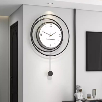 Μοντέρνο μεταλλικό ρολόι τοίχου YH323 με καντράν από οργανικό γυαλί, αναλογικό, τροφοδοσία με μπαταρίες, κίνηση με απαλό sweep, για σαλόνι, υπνοδωμάτιο, μελέτη, γραφείο