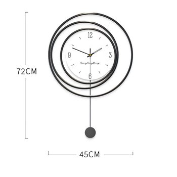 Μοντέρνο μεταλλικό ρολόι τοίχου YH323 με καντράν από οργανικό γυαλί, αναλογικό, τροφοδοσία με μπαταρίες, κίνηση με απαλό sweep, για σαλόνι, υπνοδωμάτιο, μελέτη, γραφείο
