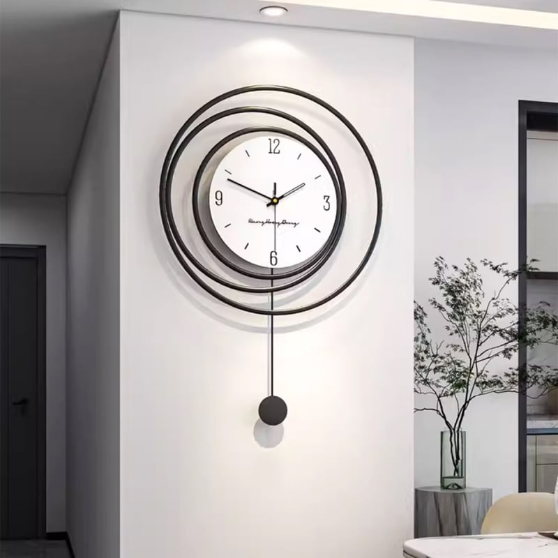 One red YH323 модерен метален стенен часовник с циферблат от органично стъкло, аналогов дисплей, батерийно захранване, плавно движение на секундната стрелка