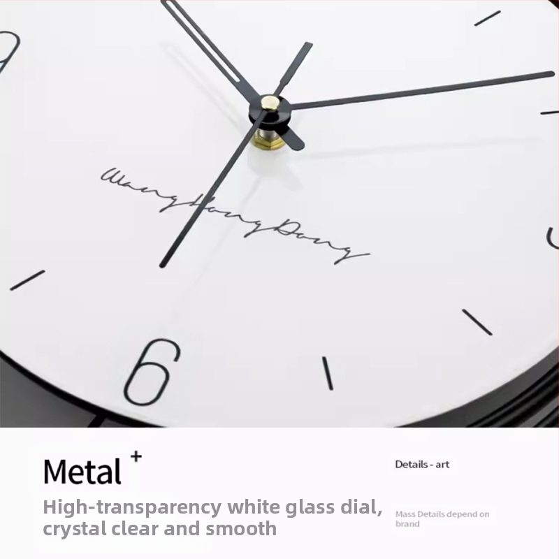 One red YH323 модерен метален стенен часовник с циферблат от органично стъкло, аналогов дисплей, батерийно захранване, плавно движение на секундната стрелка