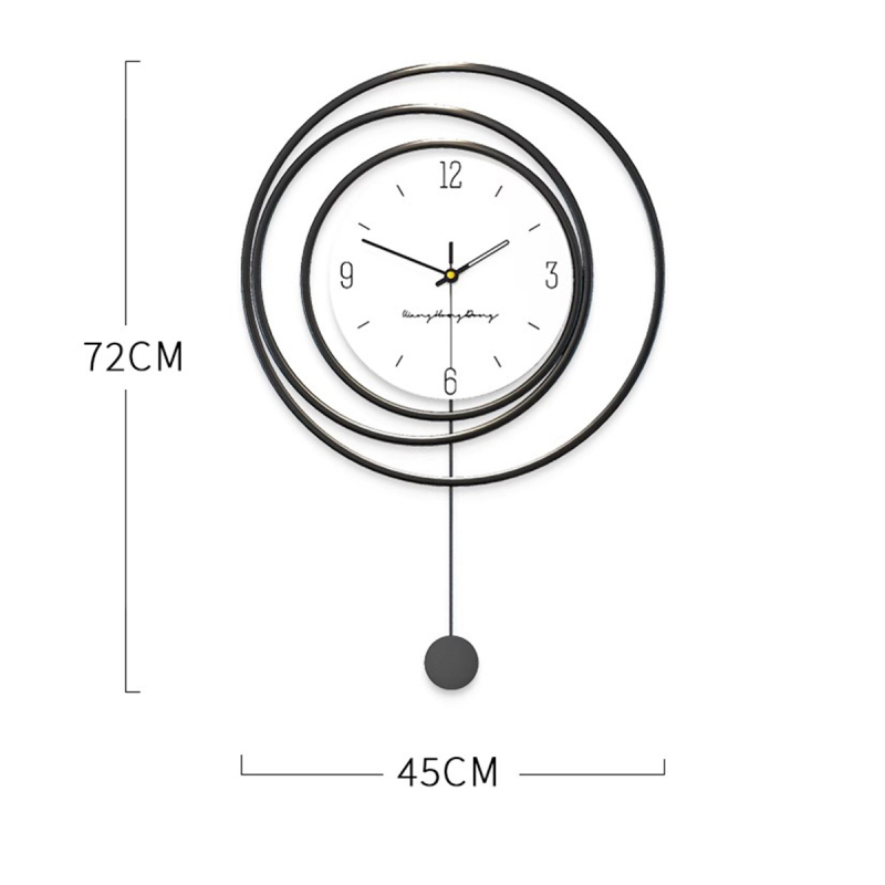 Μοντέρνο μεταλλικό ρολόι τοίχου YH323 με καντράν από οργανικό γυαλί, αναλογικό, τροφοδοσία με μπαταρίες, κίνηση με απαλό sweep, για σαλόνι, υπνοδωμάτιο, μελέτη, γραφείο