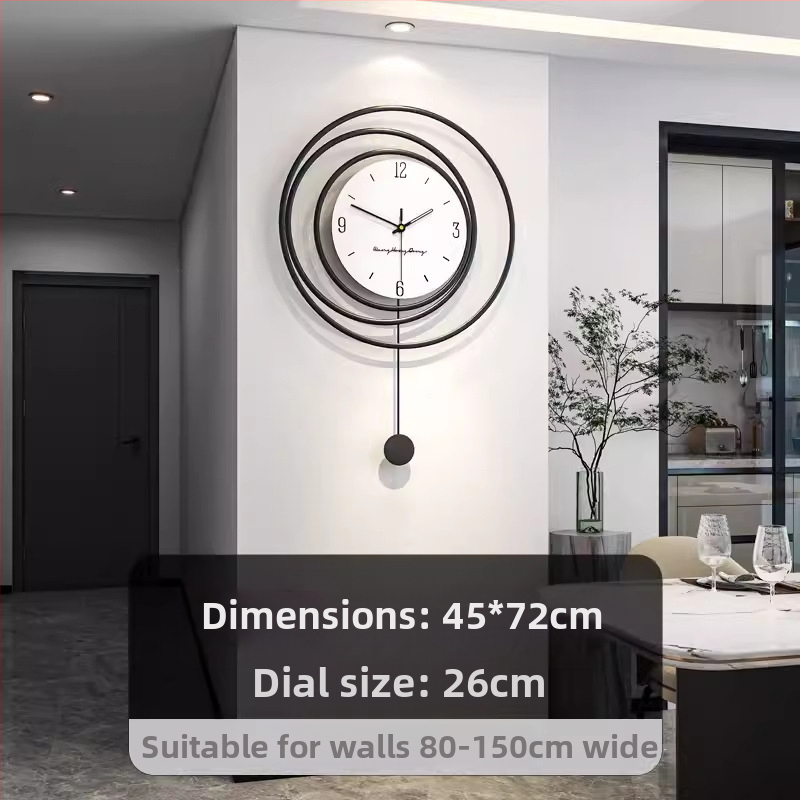 Μοντέρνο μεταλλικό ρολόι τοίχου YH323 με καντράν από οργανικό γυαλί, αναλογικό, τροφοδοσία με μπαταρίες, κίνηση με απαλό sweep, για σαλόνι, υπνοδωμάτιο, μελέτη, γραφείο
