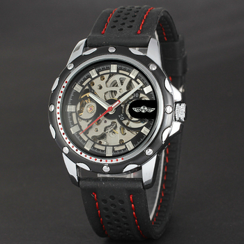 Μηχανικό ρολόι με κίνηση vz25 Seagull; κάσα από κράμα; λουρί σιλικόνης; Παγκόσμια ώρα, Ημερολόγιο