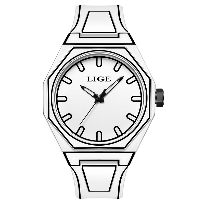 LIGE LG89171 Ρολόι Quartz – Αναλογική οθόνη, Αδιάβροχο μέχρι 30 m, Πλαστικό περίβλημα, Ιμάντας σιλικόνης, Σπειροειδής κορώνα