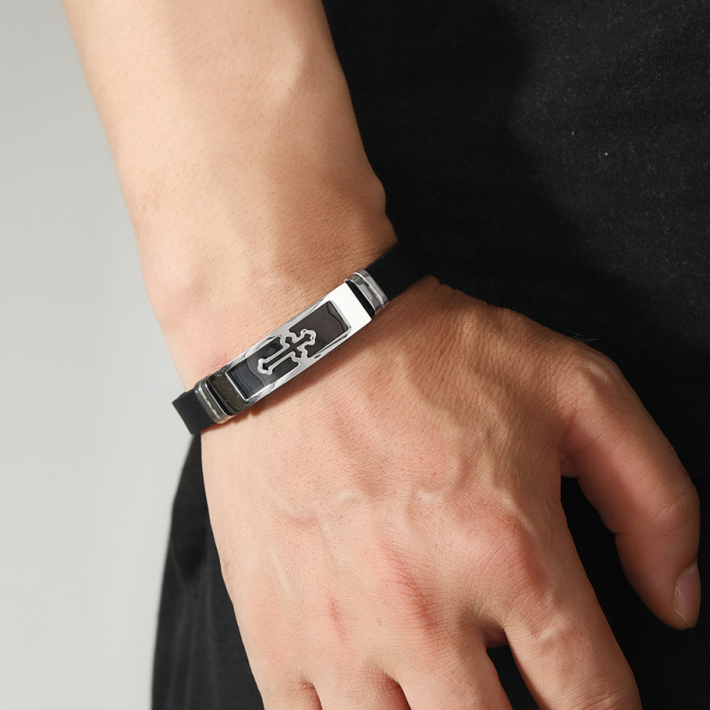 Гривна, неръждаема стомана, полирана повърхност, унисекс стил, геометричен дизайн, мъжка гривна