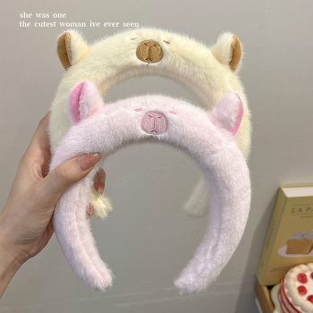 Traka za glavu s pliš kapibarom, crtani stil, ručna izrada, Shengluo brend, Yiwu podrijetlo, unisex