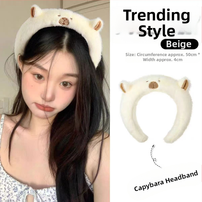 Traka za glavu s pliš kapibarom, crtani stil, ručna izrada, Shengluo brend, Yiwu podrijetlo, unisex