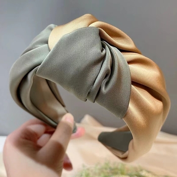 Obruč za kosu sa srednjim čvorom, materijal: tkanina, ručna izrada, minimalistički stil, ženski dodatak, jesen 2024