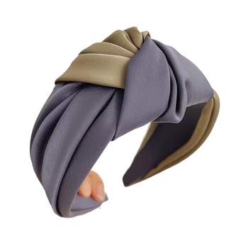 Obruč za kosu sa srednjim čvorom, materijal: tkanina, ručna izrada, minimalistički stil, ženski dodatak, jesen 2024