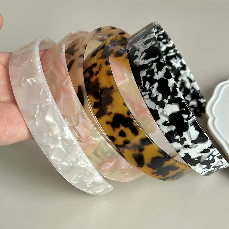 Traka za kosu s zobima, protuklizna, korejskog stila leopard uzorak – materijal: ploča octene kiseline, ručna izrada, za žene