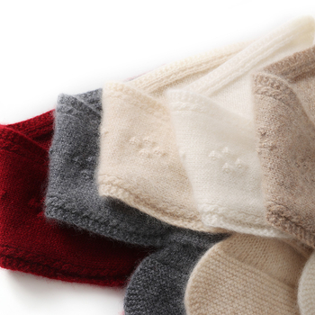 Кашмирен шал за врата – 100% кашмир, право плетиво, топъл, зима, марка Fibeirou