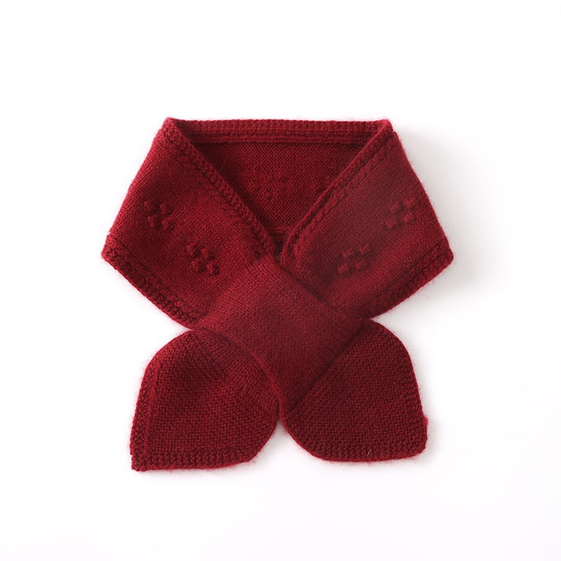 Кашмирен шал за врата – 100% кашмир, право плетиво, топъл, зима, марка Fibeirou