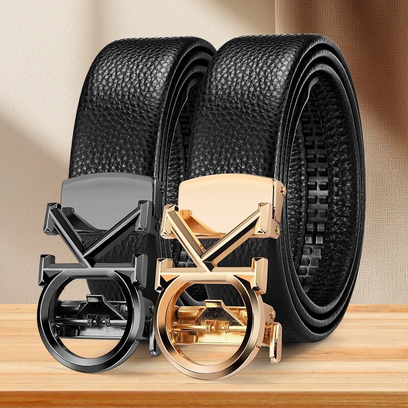 Muški kaiš od PU kože s kopčom od legure, automatsko kopčanje, širina 2–4 cm, poslovni/višenamjenski/jednostavan stil