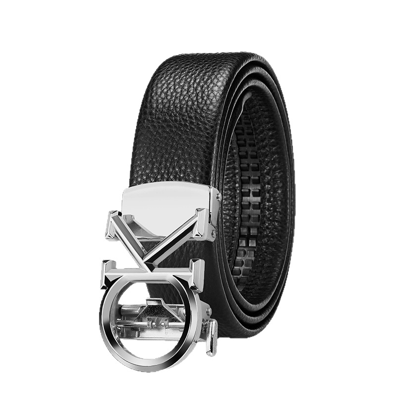 Muški kaiš od PU kože s kopčom od legure, automatsko kopčanje, širina 2–4 cm, poslovni/višenamjenski/jednostavan stil