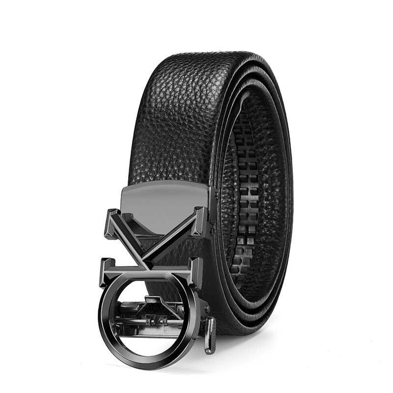 Muški kaiš od PU kože s kopčom od legure, automatsko kopčanje, širina 2–4 cm, poslovni/višenamjenski/jednostavan stil