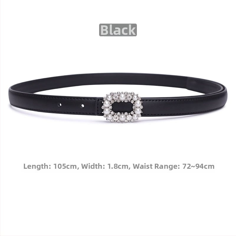 Ženski tanak kožni kaiš od dvostruke kože, kopča od legure, zatvaranje na pin, širina ispod 2 cm, proljetni model 2025