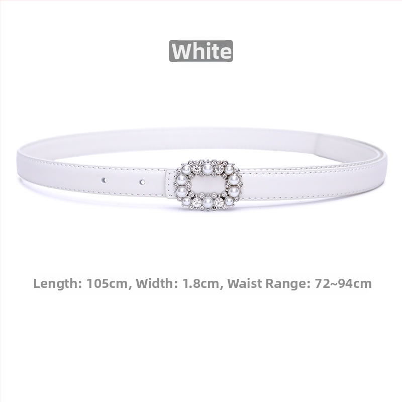 Ženski tanak kožni kaiš od dvostruke kože, kopča od legure, zatvaranje na pin, širina ispod 2 cm, proljetni model 2025