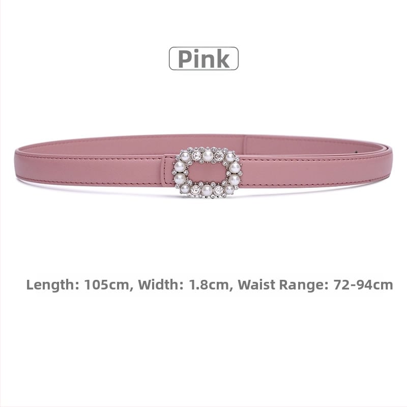 Ženski tanak kožni kaiš od dvostruke kože, kopča od legure, zatvaranje na pin, širina ispod 2 cm, proljetni model 2025