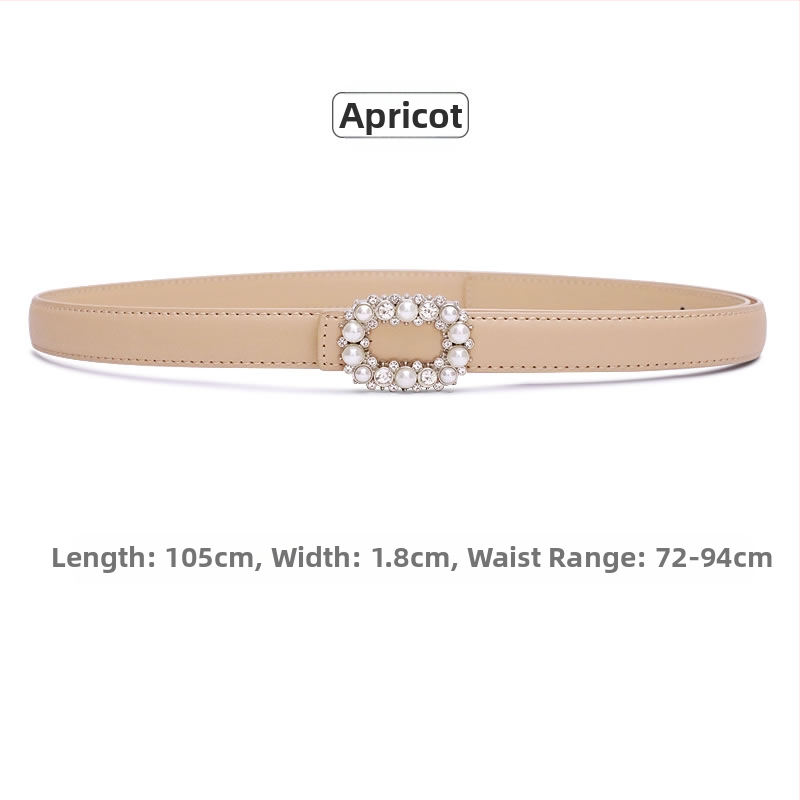 Ženski tanak kožni kaiš od dvostruke kože, kopča od legure, zatvaranje na pin, širina ispod 2 cm, proljetni model 2025