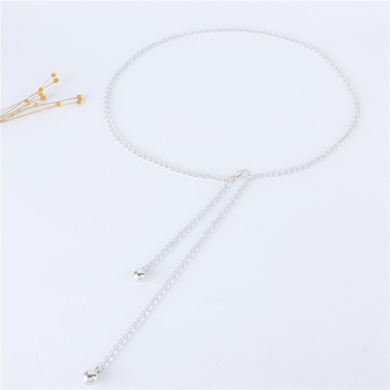 Ženski metalni pojas-lanac za struk s kopčom od legure, tanak dizajn, proljeće 2025