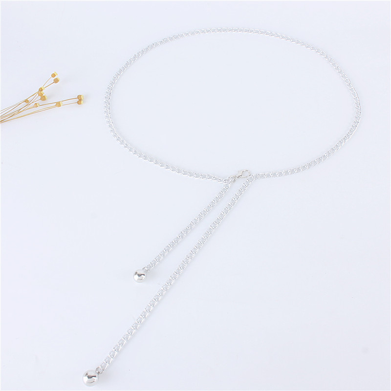 Ženski metalni pojas-lanac za struk s kopčom od legure, tanak dizajn, proljeće 2025