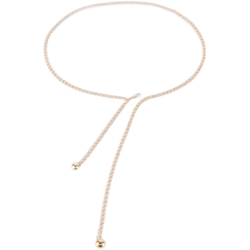 Ženski metalni pojas-lanac za struk s kopčom od legure, tanak dizajn, proljeće 2025