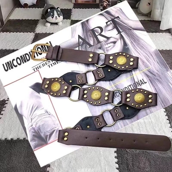 Γυναικεία ζώνη vintage με αγκράφα και καρφί, υλικό κράμα, φινίρισμα baked paint, προέλευση Yiwu, καλοκαίρι 2025