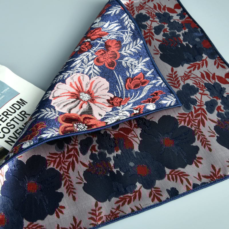 Muška džepna maramica za sako, cvjetni žakard, poliester vlakno, sklopiva, formalni/poslovni stil