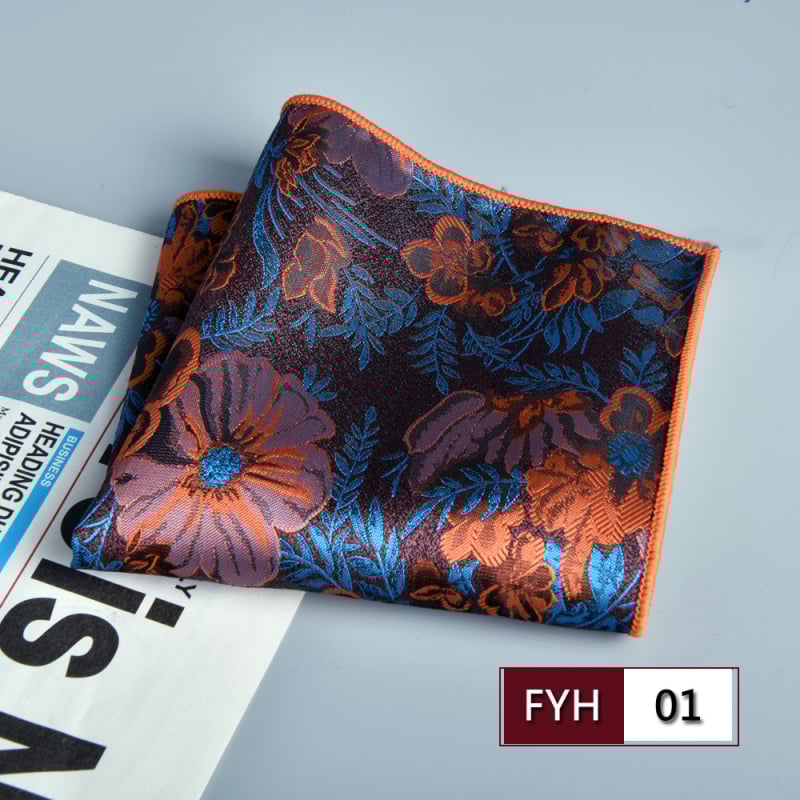 Muška džepna maramica za sako, cvjetni žakard, poliester vlakno, sklopiva, formalni/poslovni stil