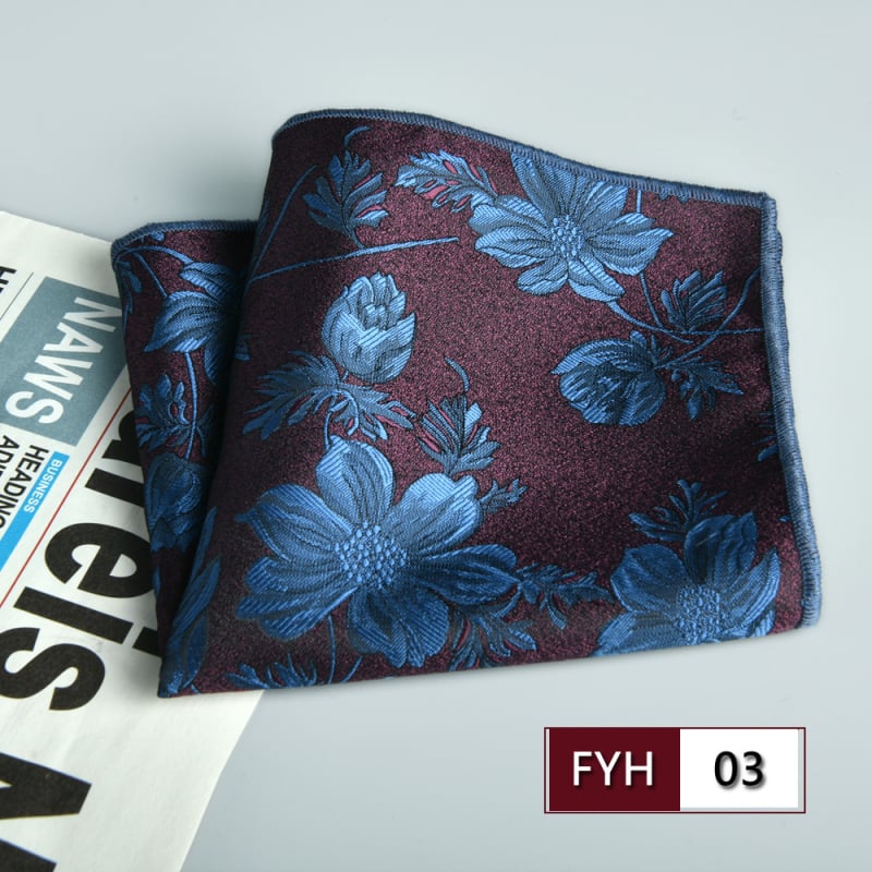 Muška džepna maramica za sako, cvjetni žakard, poliester vlakno, sklopiva, formalni/poslovni stil