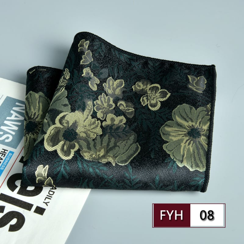 Muška džepna maramica za sako, cvjetni žakard, poliester vlakno, sklopiva, formalni/poslovni stil