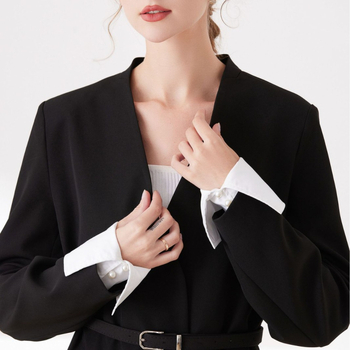 Βαμβακερές μανσέτες καρπού με διακοσμητικές ψεύτικες μανσέτες για επαγγελματικό ντύσιμο