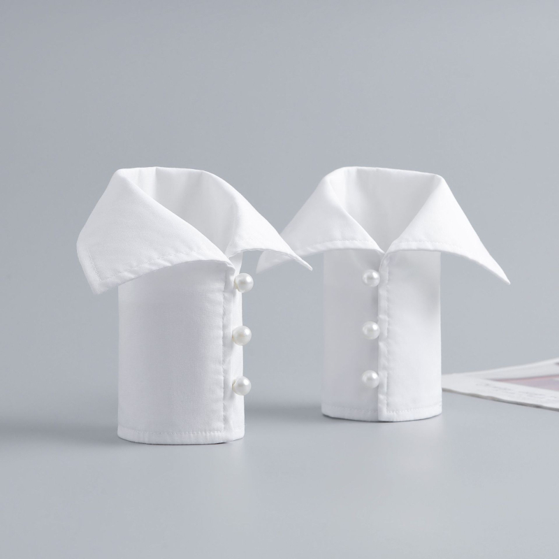 Βαμβακερές μανσέτες καρπού με διακοσμητικές ψεύτικες μανσέτες για επαγγελματικό ντύσιμο