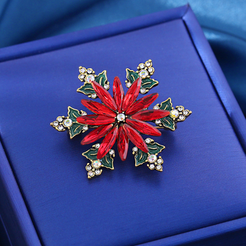 Καρφίτσα με χιονονιφάδα από κρύσταλλα – vintage ευρωπαϊκό–αμερικάνικο χριστουγεννιάτικο σχέδιο, κράμα ψευδαργύρου με ένθετο κρύσταλλο, γυναικείο μόδας αξεσουάρ