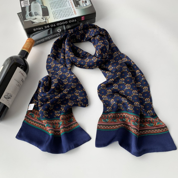 Мъжки шал от Mulberry коприна – Hangzhou произход, средна дължина, есен 2023, стил за градско делово ежедневие