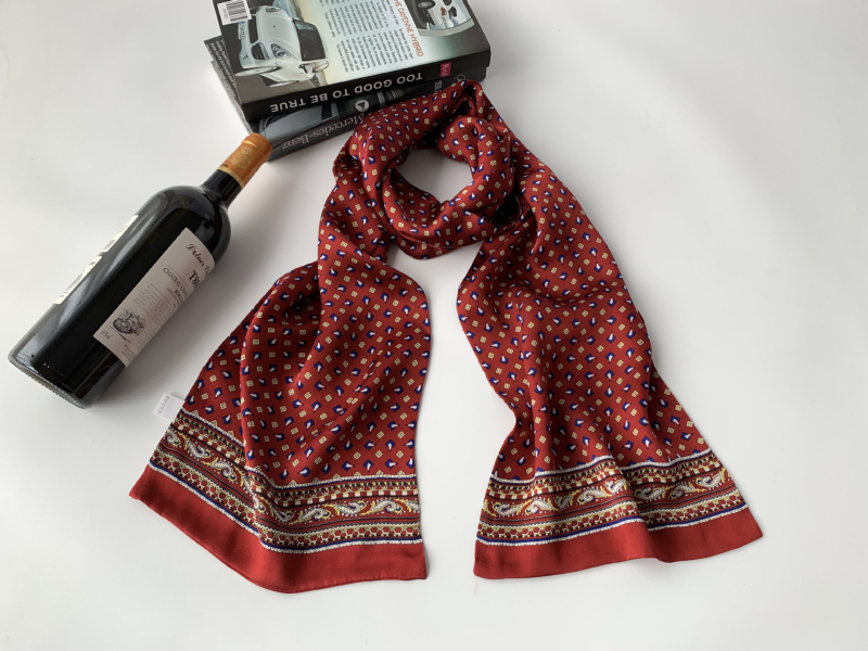 Мъжки шал от Mulberry коприна – Hangzhou произход, средна дължина, есен 2023, стил за градско делово ежедневие