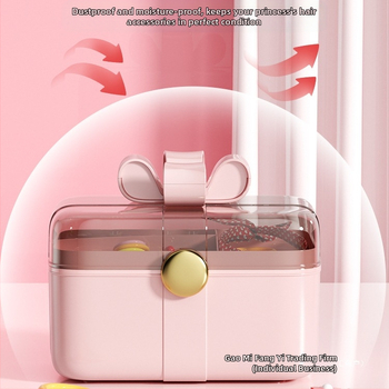 Διόροφο κουτί αποθήκευσης αξεσουάρ μαλλιών για παιδιά, 18L, πλαστικό, μοντέλο xy0512