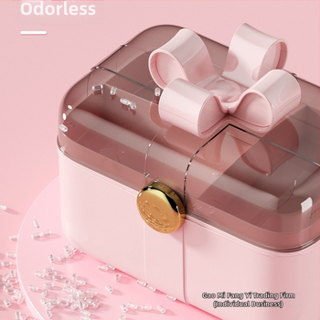 Διόροφο κουτί αποθήκευσης αξεσουάρ μαλλιών για παιδιά, 18L, πλαστικό, μοντέλο xy0512