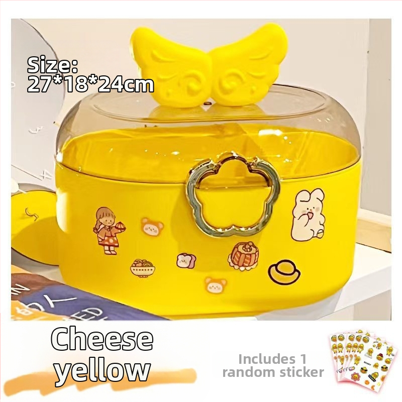 Dviejų aukštų plaukų aksesuarų saugojimo dėžutė vaikams, 18L, plastikas, modelis xy0512