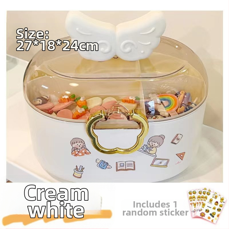 Dviejų aukštų plaukų aksesuarų saugojimo dėžutė vaikams, 18L, plastikas, modelis xy0512